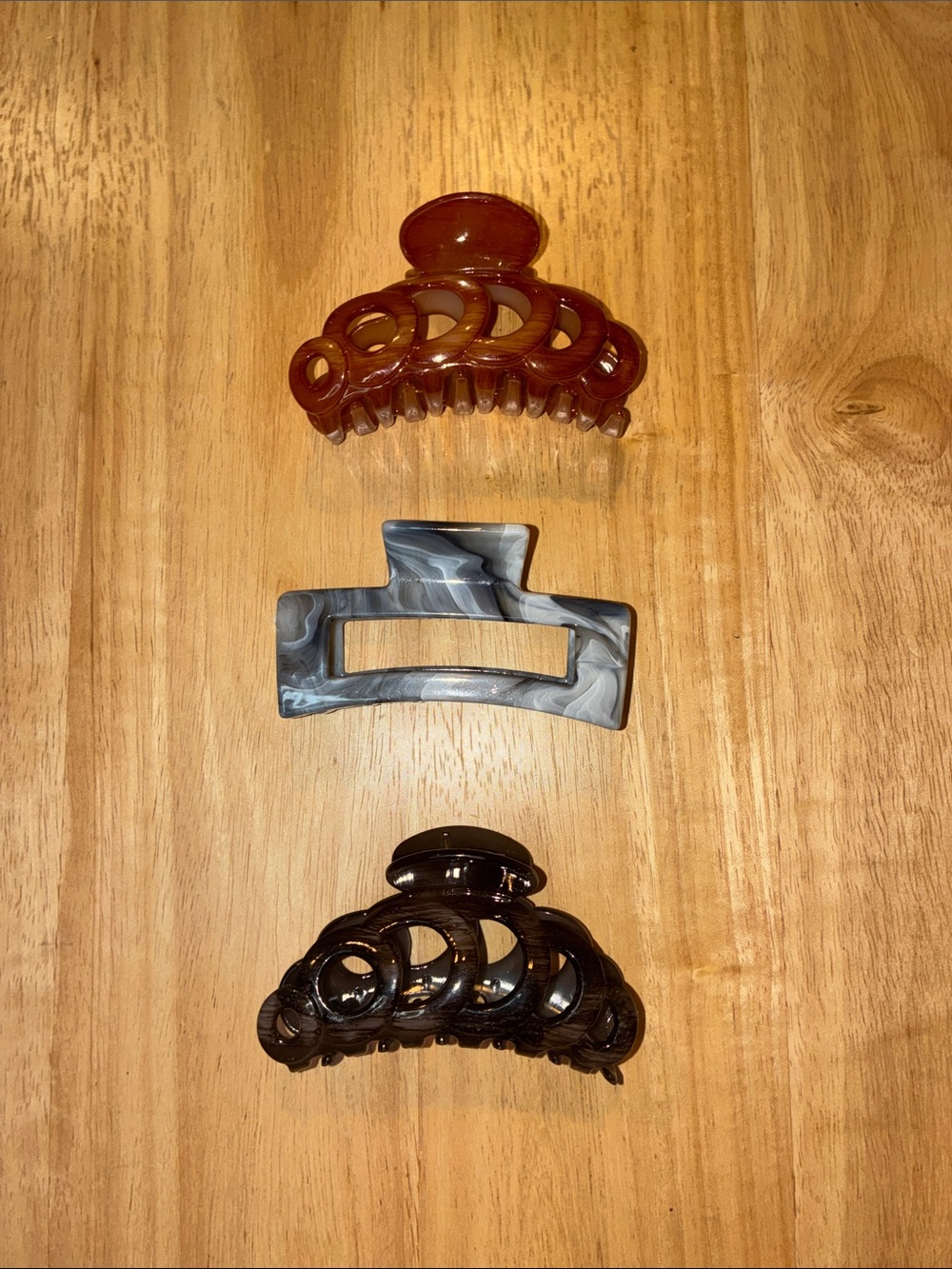 Brown, Black & Gray Hair Claw Clip Set - Men Accessories - Picture 2 of 3
